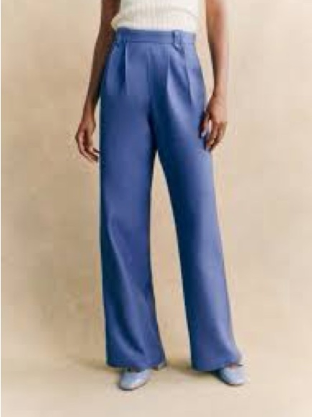 Ralph Lauren Periwinkle silk Wide-Leg Tailored Trousers